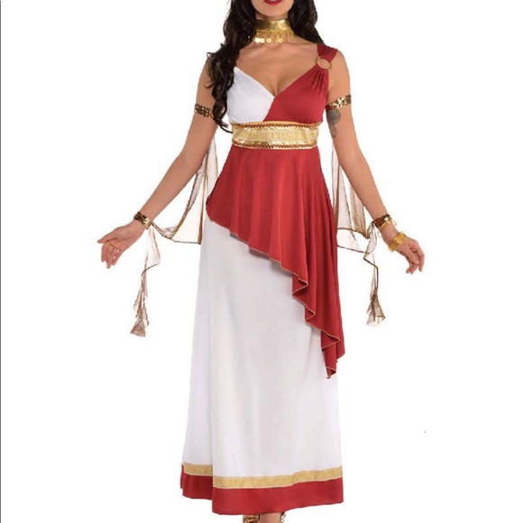 NWT IMPERIAL EMPRESS Red White Roman Greek Costume - Picture 3 of 7